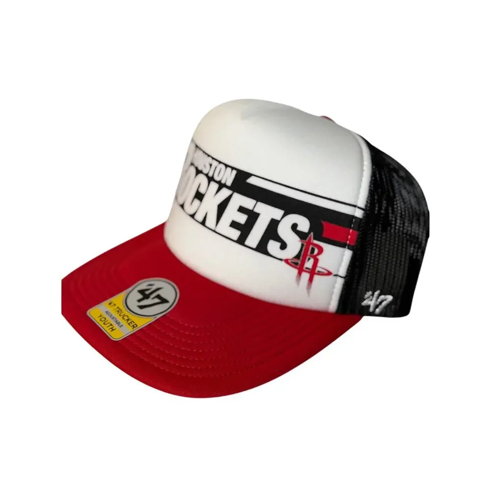 Houston Rockets ’47 Brand Youth Trucker Hat – Adjustable – Red/White/Black – NWT